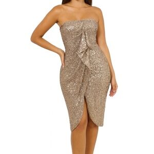 EXPRESS Women XS Strapless Sequin Dress Party New Year's Eve Sexy Cocktail‎ New